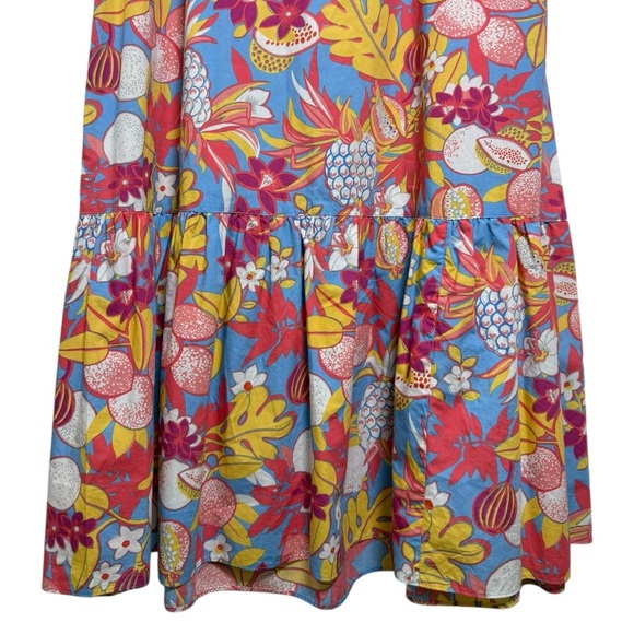 Talbots Fruits & Flowers Poplin Tiered Maxi Skirt Size XL Floral Cotton - Picture 3 of 10